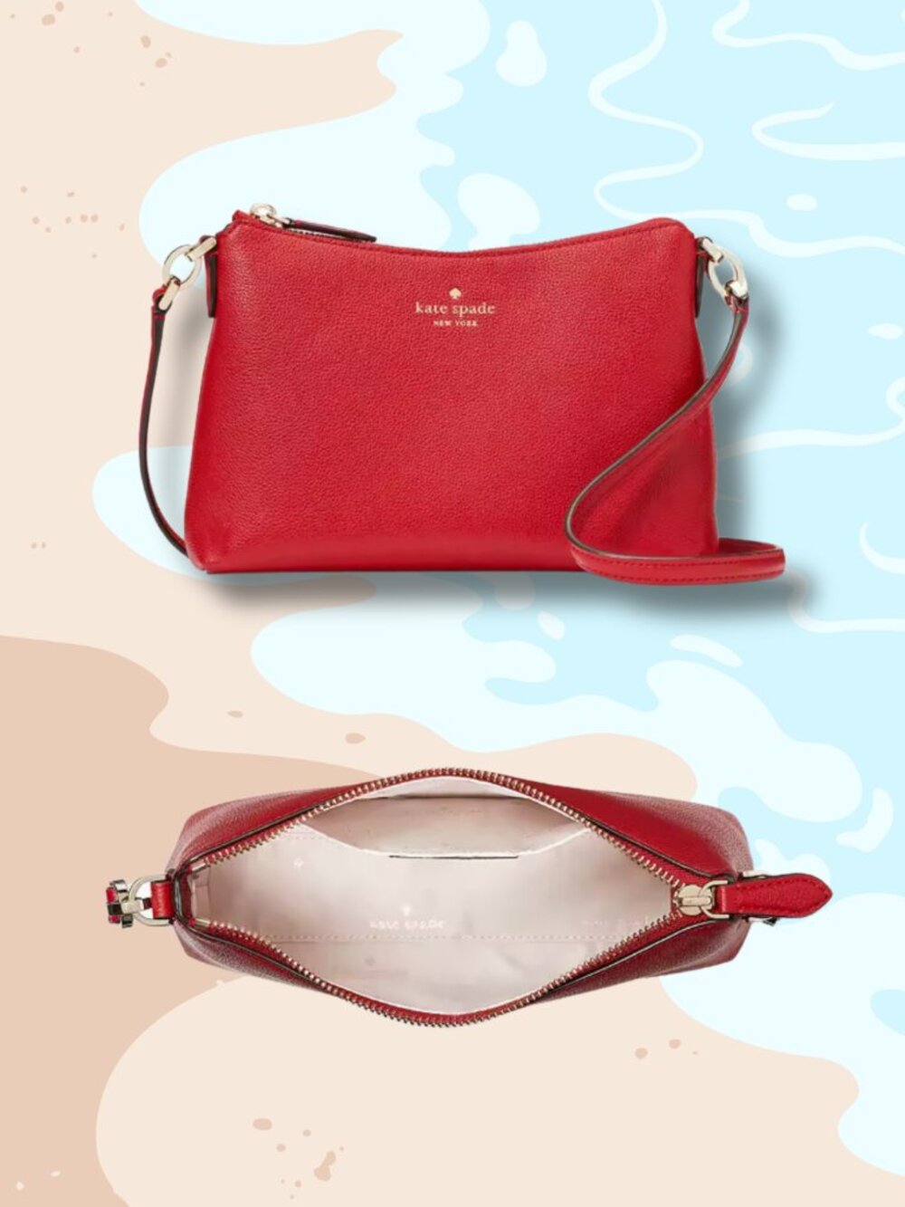 Kate Spade Bailey Crossbody Bag NWT Candied Cherry Red Textured Leather NEW - Picture 1 of 11